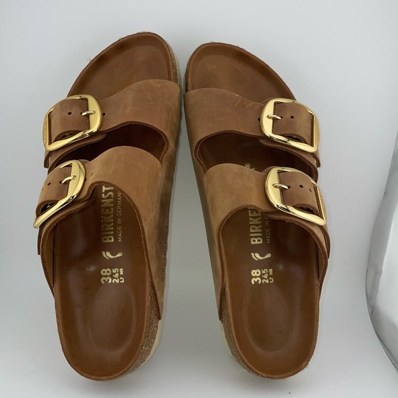 Birkenstock Shoes - Birkenstock Women's US 7.5 EU 38 Arizona EVA Slide Sandals Brown Gold​​​